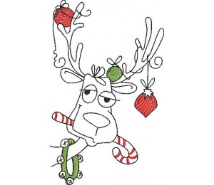 Stickdatei - Rentier Doodle